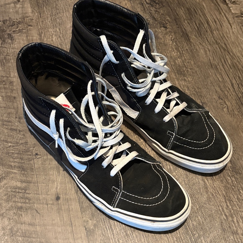Vans Black and White High-Top Sneakers